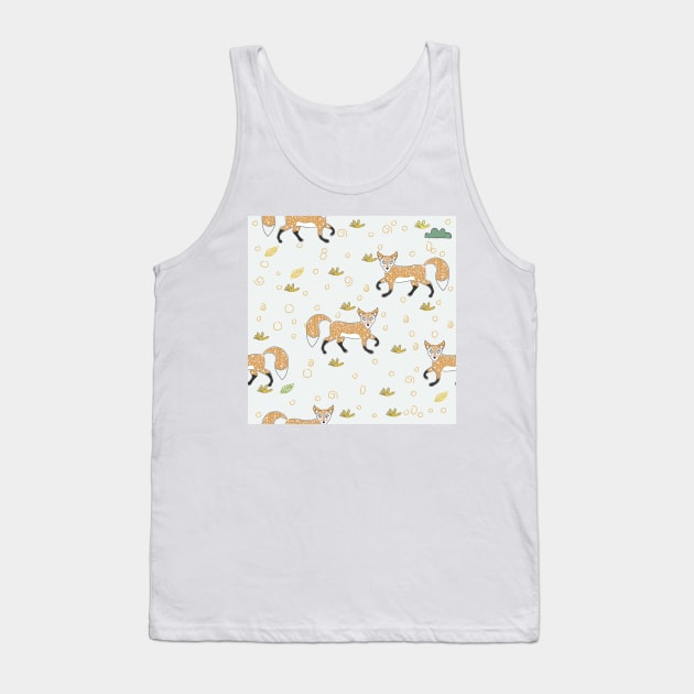 Fox Pattern Tank Top by Countryside